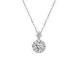 1ct Moissanite Flower Design Pendant Necklace in Sterling Silver