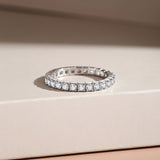 Round Cut Eternity Stackable Wedding Band in Sterling Silver