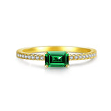 Stackable Emerald Cut Ring in Sterling Silver