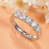 Five Stone 18K White Gold Plated Moissanite Band