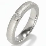 Italian Brushed Moissanite Couple Rings in Sterling Silver