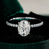 Classic Oval Moissanite Solitaire Engagement Ring in 925 Sterling Silver