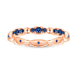 Blue Stone Wedding Band in Sterling Silver