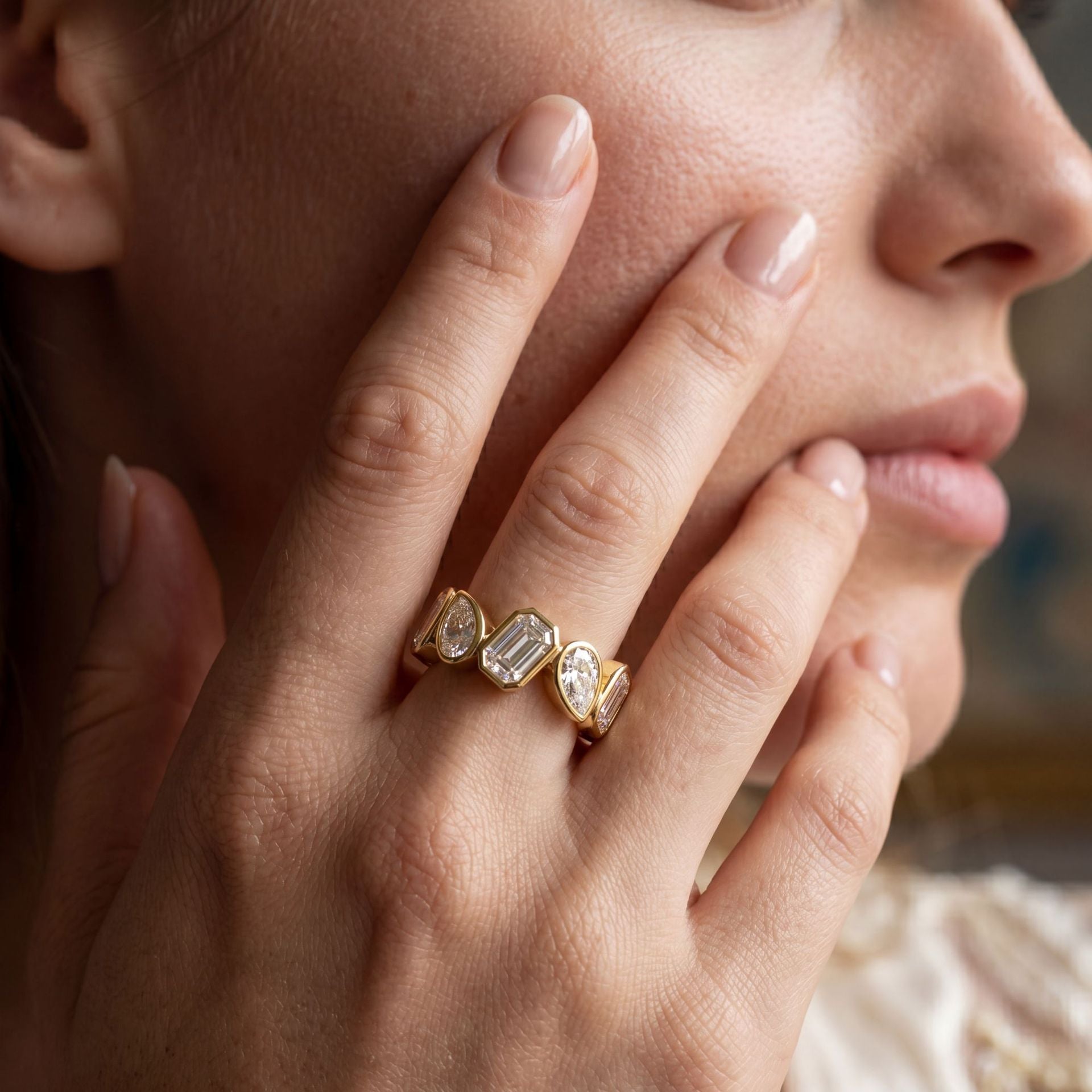 Elegant Moissanite Wedding Band in Sterling Silver