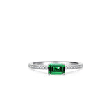Stackable Emerald Cut Ring in Sterling Silver
