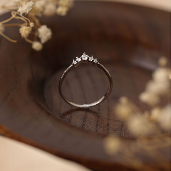 Simple Crown Design Sterling Silver Band