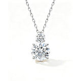 Moissanite Round Cut Pendant Necklace in Sterling Silver