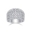 Luxury Moissanite 18K White Gold Plated Sterling Silver Band