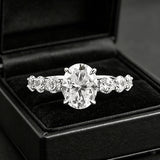 2CT D Color Moissanite Sterling Silver Ring for Women | Elegant Everyday Statement Ring