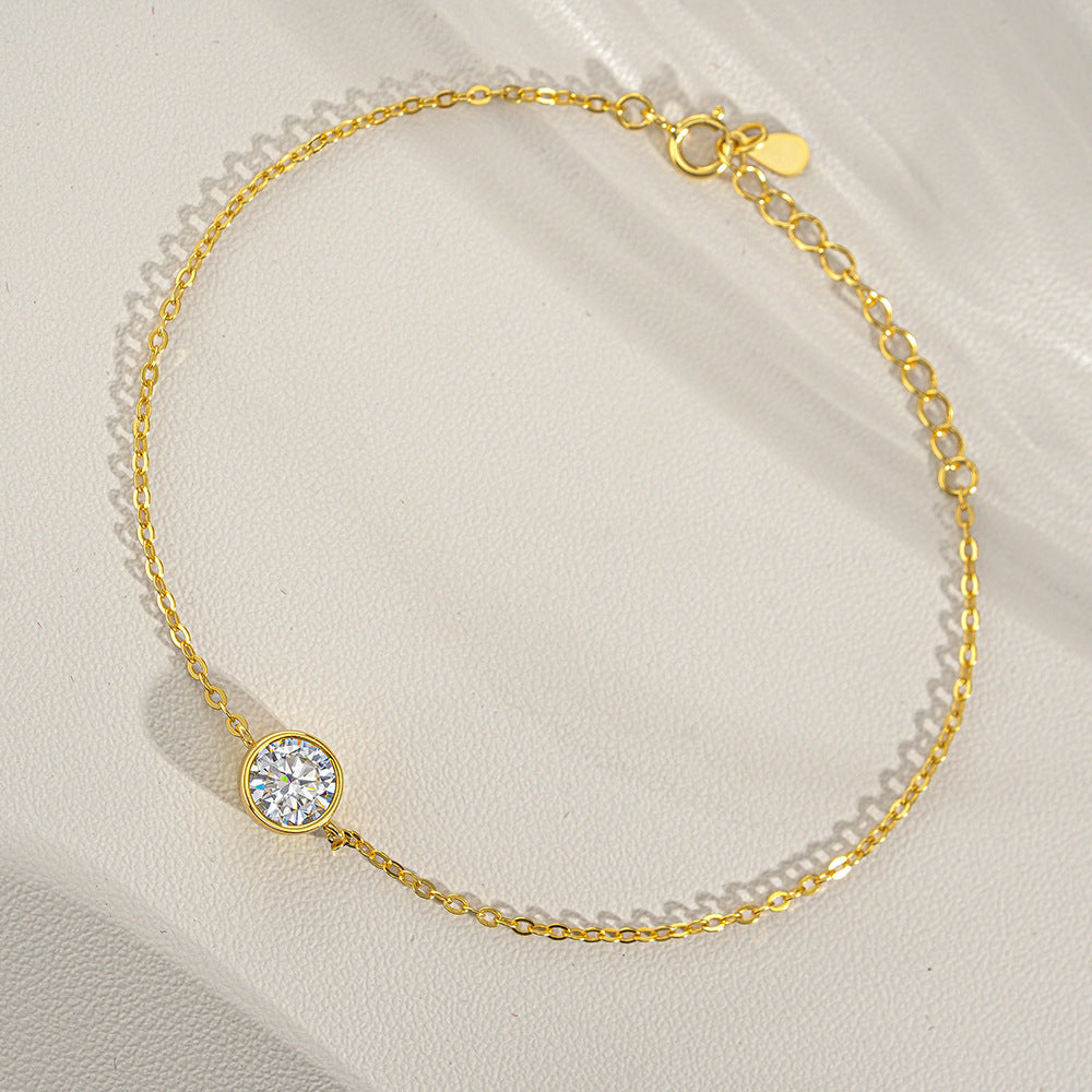 Moissanite Bubble Bracelet with 18K Gold Plated Finish