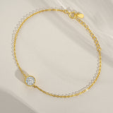 Moissanite Bubble Bracelet with 18K Gold Plated Finish