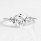 Unique Design Oval Cut Sterling Silver Engagement Ring