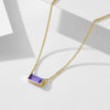 Simple design 925 Sterling Silver birth stone necklace