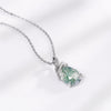 Snake Coiled Natural Green Moss Agate Pendant Necklace