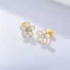 Cute Floral Sterling Silver Stud Earrings