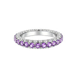Purple Eternity Wedding Band in Sterling Silver