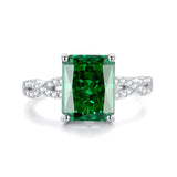 Radiant Cut engagement Ring with Twisted Band