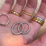Sterling Silver Twisted Rope Band Ring with Vintage Texture