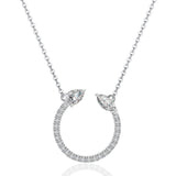 Moissanite Horseshoe Pavé Necklace in Sterling Silver