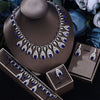 4 Pcs Luxury Dazzling Full Diamond Colored Evening Dress Jewelry Set