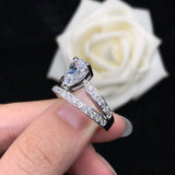 1.5ct Pear Cut 18K White Gold Plated Ring