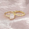 2.0 CT Emerald Cut Halo Sterling Silver Ring Set