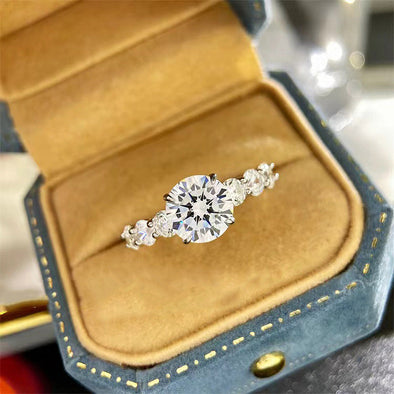 2.0ct Round Cut Wedding Ring in Sterling Silver
