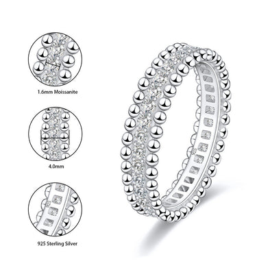 Round Cut Paved Moissanite 18k Gold Plated Band