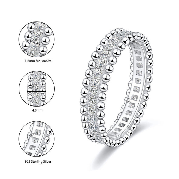 Round Cut Paved Moissanite 18k Gold Plated Band