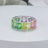 Rainbow Design Emerald Cut Eternity Band