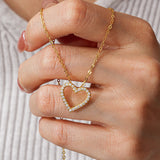 Classic Heart-Shaped Design 925 Sterling Silver Moissanite Necklace