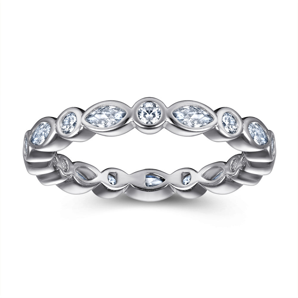 Marquise & Round Cut Full Eternity Wedding Band