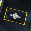 Elegant Asscher Cut Solitaire Engagement Ring in Sterling Silver