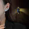 Paved Wing Design Stud Earrings