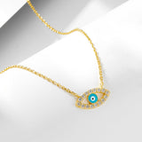 Evil Eye Design Sterling Silver Necklace