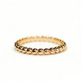 Beaded Design Stackable Band with 18K Gold Plated Finish