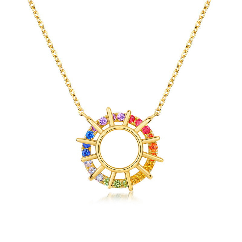 Special Sunflower Design Silver Necklace