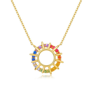 Special Sunflower Design Silver Necklace