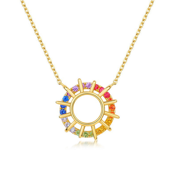 Special Sunflower Design Silver Necklace