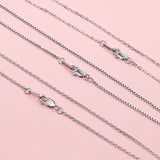 Simple Design Cross and Box Chain Sterling Silver Necklace