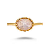 Classic Natural Strawberry Crystal Sterling Silver Ring