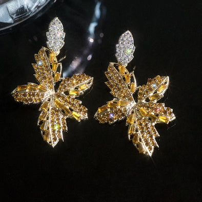 Maple Leaf Design Drop Earrings