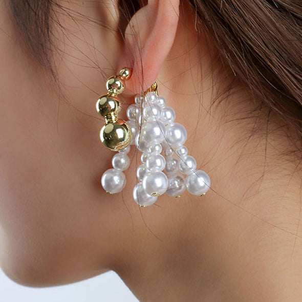 Elegant Pearl Fringe Drop Earrings