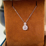 Moissanite Round Cut Pendant Necklace in Sterling Silver