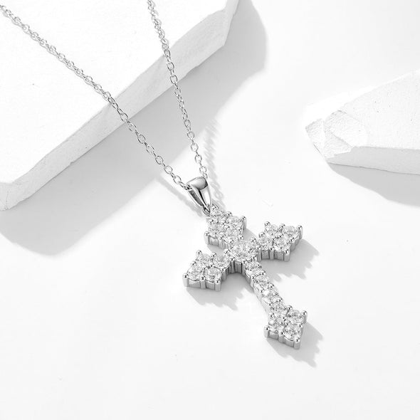 Stunning Cross Sterling Silver Pendant Necklace