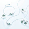 Round Shape Leaves Design Green Moss Agate Necklace