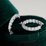 Moissanite Sterling Silver Hoops Earrings