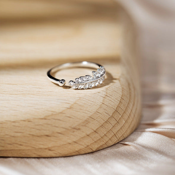 Adjustable Leaves Design Sterling Silver Ring