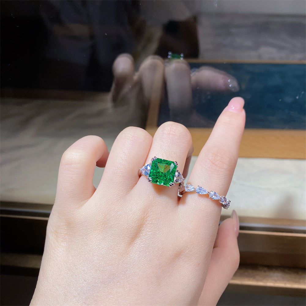 Green Collection Engagement Ring in Sterling Silver