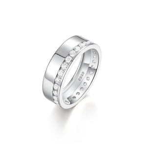 Men and Women's Moissanite Eternity Wedding Band with Channel Setting